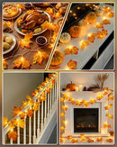 2-Pack Lighted Fall Garland, Total 16.4ft 40 LED Autumn String Lights — 5