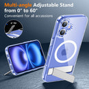 SPIDERCASE Magnetic for iPhone 16 Case,Built-in Kickstand,Clear — 4