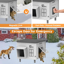 Indestructible Heated Cat House for Outside Cats Winter,Weatherproof & Insulated & Elevated Feral Cat House with Escape Door, Outdoor Indoor Cat Shelter for Stray Barn Cat 17.7×14.9×17.5 — 3