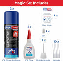 Magic Chems CA Glue with Activator, Cyanoacrylate Adhesive, Acrylic, 2 Pack — 2
