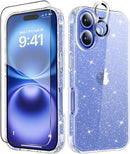 MIODIK for iPhone 16 Case Clear Glitter Design, Sparkle Clear — 1