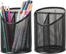 Delifox 2 Pack Pen Holder Mesh Round Pencil Holder 3 Compartments, Black — 1