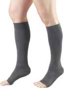 Truform 20-30 mmHg Compression Stockings for Men and Women, Knee High Length, Open Toe | Gray | 2X-Large (1 Pair) | Microfiber Knit — 2
