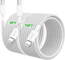 USB C to Lightning Cable for iPhone14/13/12 Fast Charger Cord 6FT+10FT [Apple MFi Certified],2Pack 20W New Braided iPhone Charger Fast Charging Apple Charging Cord for iPhone14 13 12 11 Pro Max 1