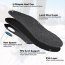 riemot Men's Arch Support Warm Insoles Comfort Replacement Shoe Inserts Lamb Wool Plantar Fasciitis Relief High Arch Orthotics Inserts for Work Boots Slippers Grey US12/ EU45 — 3