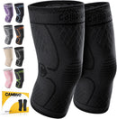 CAMBIVO 2 Pack Knee Braces for Women & Men, Knee Compression Sleeves for Knee Pain Relief, Knee Support with Non-Slip Silicone, Breathable, for Running, Workout, Weightlifting & Daily Use, Arthritis Support (Black, Medium) — 1