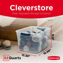 Rubbermaid Cleverstore Clear 32 Qt, 6 Pack Stackable Plastic Storage Bins with Lids, Great for Closet and Laundry Storage, Organizing in the Home — 2