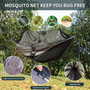 Camping Hammock with Net,Portable Lightweight Double Hammocks with Tree Straps and Solid D-Shape Hanging Hooks,Parachute Nylon Hammock for Backpacking Beach Backyard Patio Hiking — 2