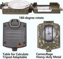 AOFAR Military Compass,AF-4580 Lensatic Sighting, Waterproof and Shakeproof with Map Measurer Distance Calculator, Pouch for Camping, Hiking | Camouflage — 3