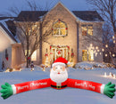 10FT Giant Christmas Inflatable Santa Claus Outdoor Decorations, Hug Santa Inflatable Built-in LED Light, Weatherproof Giant Christmas Blow Up Yard Decor for Gardern Lawn Indoor Winter Holiday — 1