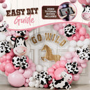 ALL-IN-1 Cow Balloon Arch Kit with BONUS Cows Balloons for Cow Party Decorations - Cowgirl Balloon Arch Kit for Cowgirl Baby Shower Decorations & Cows Birthday Party Decoration | Pink, White, Pastel Pink — 5