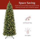 Best Choice Products 6ft Artificial Pencil Christmas Tree with LED Twinkling Lights, Pre-Lit Spruce Realistic Holiday Xmas Décor, 250 Lights, 618 Tips — 5