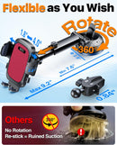 2026 Ultimate Best【True Military-Grade & Safety Cert】Car Phone Holder HTU【Upgraded 360° Rotation & 100LBS Strongest Suction】5-in-1 Truck Windshield Dashboard Vent Mount Stand for iPhone Android, Black | Red photo 4