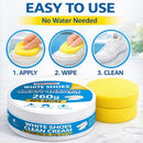 White Shoes Clean Cream Original 260g, Shoe Cleaning Kit Multi-Purpose Clean Cream white Shoe Cleaner with Sponge, No Water Needed, Sneaker Cleaner for Leather, Sofa, Car Interior — 4