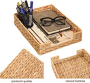 PINXIURY Water Hyacinth Letter Tray for A4 File Desk Mail Letter-Size Paper, Basket Woven Organizer, Magazine Files Storage, Office Document Organizer and Storage — 6