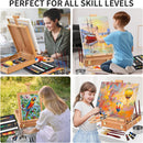 82Pcs Professional Oil Painting Set with Easel Box, 24 Rich Oil Colors & 10 Hog Brushes,Palette Knives, Canvases Complete Art Supplies Kit for Beginners & Artists — 8