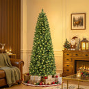 SHareconn Prelit Artificial Pencil Christmas Tree 6FT & Warm White Lights — 1