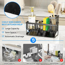 Cisily Sink Caddy Sponge Holder for Kitchen with Brush Holder and Stainless Steel Self Drain Tray, Rustproof Kitchen… — 5