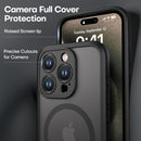 ImpactStrong Magnetic Guard Designed for iPhone 15 Pro Max Case [Camera Protection] [Military Grade Drop Tested] [Compatible with MagSafe] Slim Translucent Matte Phone Case (6.7") - Black — 3