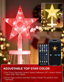 8FT Outdoor Christmas Tree Decorations Smart App Control, DIY Patterns Prelit Multicolor Outdoor Christmas Tree Light Show, Waterproof Magical String Lights with Remote Music Timer for Yard — 7
