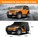 Waterproof Car Cover for Jeep Wrangler 2 Door 1987-2025 JK JL CJ YJ TJ Outdoor Sun Rain Snow Hail Protection with Driver Door Zipper — 7