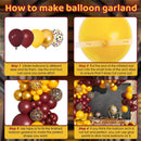 Amandir 170Pcs Magical Wizard School Balloons Arch Garland Kit, Different Sizes 18 12 10 5 inch Burgundy Yellow Gold Confetti Balloon for Birthday Baby Shower Halloween Party Decorations Supplies — 4