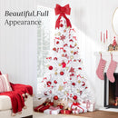 Best Choice Products Artificial Christmas Tree, White 6ft Premium Pine Unlit Holiday Decoration, Full Size Décor Easy Assembly w/Metal Stand — 4