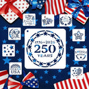 72pcs 4th of July Stencils, Reusable Independence Day Patriotic Stencil | White | Patriotic Stencils — 6