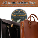 Mink Oil Leather Conditioner & Waterproof Balm - Premium Beeswax Formula for Boots, Shoes, Jackets & Bags - Restores & Protects All Leather - 5oz with Applicator Sponge — 4