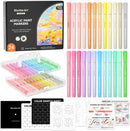 Shuttle Art Automatic Ink Control Acrylic Paint Markers, 24 Pastel Colors Brush Tip Acrylic Paint Pens for Rock Painting, Ceramic, Wood, Canvas, Glass, Stone, Fabric, Card Making, DIY Football Crafts | 1 Count (Pack of 24) — 1