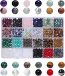 1080pcs 4mm Natural Round Stone Beads Gemstone Crystal Loose Beads Smooth Bead for Bracelet Necklace Earring Jewelry… — 1
