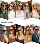 SOJOS Retro Aviator Sunglasses Womens Mens,Trendy Rectangle Shades SJ2202 | Tortoise Frame/Blue Grading Lens — 3