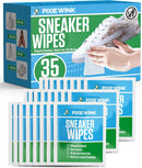 Sneaker Cleaning Wipes, Dual-Sided Instant Shoe Cleaner Wipes for White Sneakers, Waterless Shoe Cleaning Wipes for Leather, Canvas, Mesh & Rubber, Individually Wrapped Travel Shoe Wipes, 35 Count — 1