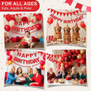 Pre-Strung Felt Happy Birthday Banner Red Garland Set — 6