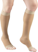Truform Sheer Compression Stockings, 15-20 mmHg, Women's Knee High Length, Open Toe, 20 Denier, Light Beige, 3X-Large | 3X-Large (1 Pair) — 5
