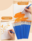 Small Paint Brushes Bulk, 160 Pcs Flat Tip Round Acrylic Paint Brushes for Kids Classroom Acrylic Watercolor Canvas Face Painting Touch Up | Mixed(80Flat+80Fine) — 5