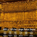 echosari 20Ft x 13Ft Net Lights Outdoor Mesh Lights Plug in with Remote, 720 LED Christmas Net Light IP68 Fully Waterproof for Party Garden Backyard Wall Bush Decor (Warm White) — 2