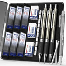 WUO 0.9 mm Mechanical Pencil Set with Eraser Pen Storage Case, 3 PCS | Black 3 - 0.9mm (3 Pack) — 1