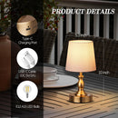 PARTPHONER Mini Cordless LED Table Lamp, 5200mAh Rechargeable Battery Operated Lamp, 3-Level Brightness, Touch… — 5