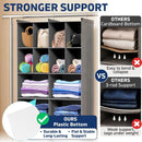 6 Tier Hanging Closet Organizer, 16 Compartments Dual Row Storage, Grey — 4
