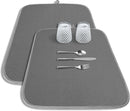 Kitsure 2 Pack Dish Drying Mat for Kitchen Counter, 20" x 14", Dark Grey