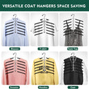 DOIOWN Space Saving 6 Tier Coat Hangers - Non Slip Foam Padded, Black Metal Sweater & T Shirt Hangers for Men & Women, 2 Pack Closet Organizers — 7