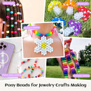 1000+PCS Assorted Pony Beads for Bracelets, 9mm Acrylic Rave Kandi Bead Bulk with Cute Heart Star Butterfly Fun… — 4