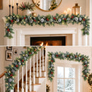 9ft Flocked Pre-Lit Artificial Christmas Garland with Lights — 7