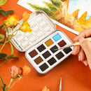 Grabie 12 Color Travel Watercolor Paint Set, Pocket Palette, Autumn — 3