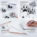 KALOUR 18-Piece Professional Sketch Pencil Set - Includes 5H to 14B Pencils, Vinyl Eraser, Kneaded Eraser,Sharpener and Paper Blending Stump - Ideal for Artists and Beginners — 6