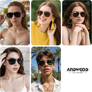 ANDWOOD Polarized Aviator Sunglasses for Women Men Tangle Free Pilot Shades | Matte Black | Polarized Dark Black — 2