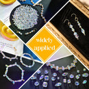 1500 Pcs Crystal Glass Beads for Jewelry Making – 12 Styles Bicone, Rondelle, Cube, Teardrop & 3mm Spacer Beads, DIY… — 7