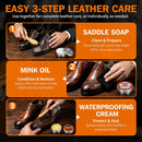GleamGlee Leather Boot Care Kit, Saddle Soap, Mink Oil & Waterproof Wax Set — 6