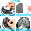 Shoe Heel Inserts, 8 Pcs Mesh Self-Adhesive Heel Cushion Pads for Back of Heel, Heel Cushion Inserts Prevent Shoes Too Big for Women Men, White Gray - White+gray 8pcs — 4